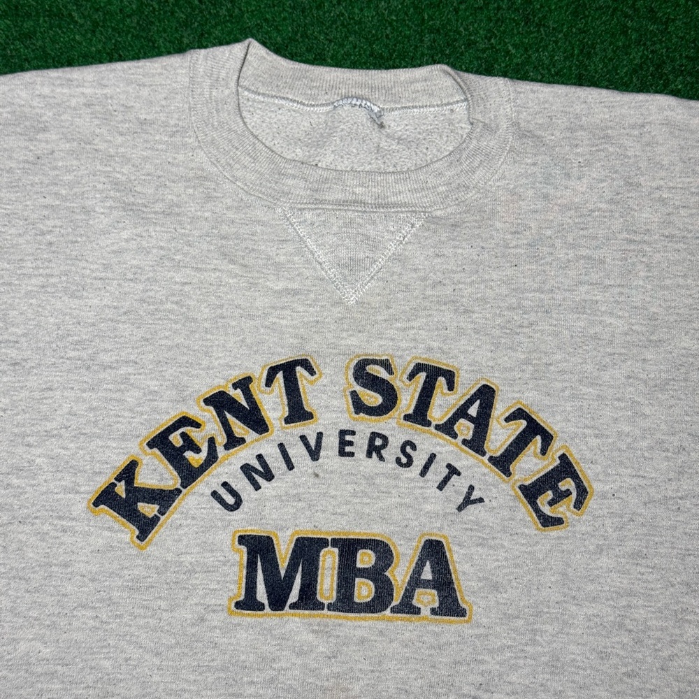 Vintage Kent State MBA Business School 90s Russell Athletic M 21x25 Sweatshirt - Picture 2 of 7